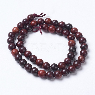 Imitation Burmese Wood Beads Strands WOOD-J001-03-8mm-1-1