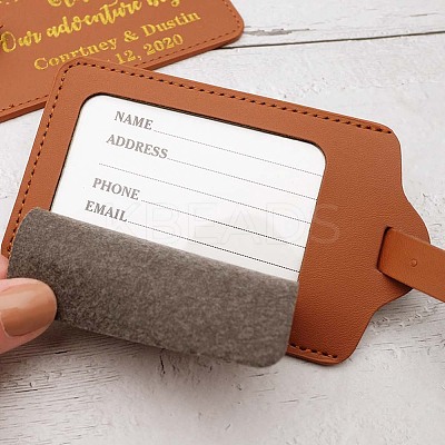 CutHollow 4Pcs PU Leather Luggage Tag OFST-CL0001-01B-02-1