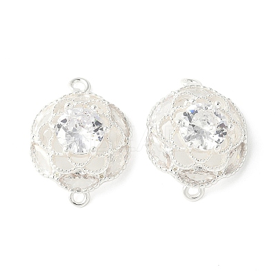 Flower Brass Connector Charms KK-A253-04S-1