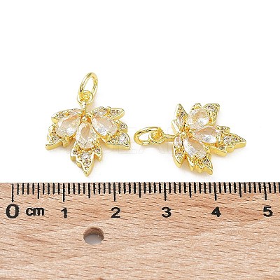 Rack Plating Brass Clear Cubic Zirconia Pendants KK-B078-02G18-01-1