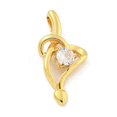 Ion Plating(IP) 304 Stainless Steel Cubic Zirconia Pendants STAS-C102-03G-1