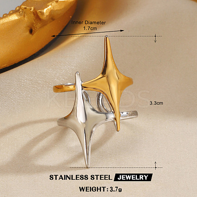 304 Stainless Steel Cuff Open Rings for Women FS-WG0ACBE-01-1