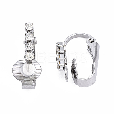 304 Stainless Steel Clip-on Earring Converters Findings STAS-N092-142-1