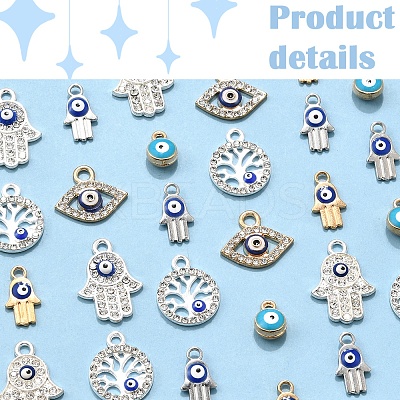36Pcs 6 Styles Alloy Charms ENAM-FS0002-38-1