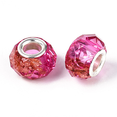 Transparent Resin Rondelle European Beads LS-RESI-N044-01F-1