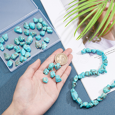 2 Strands Natural Green Turquoise Beads Strands G-PH0019-34-1