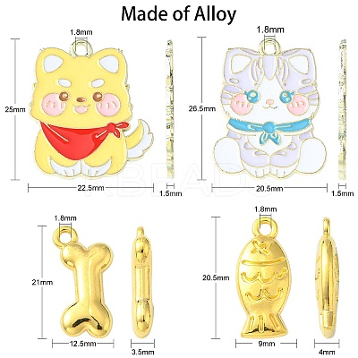 20Pcs 4 Styles Alloy Enamel Pendants ENAM-CJ0004-48-1