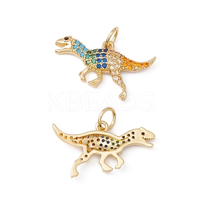 Rack Plating Brass Micro Pave Colorful Cubic Zirconia Pendants ZIRC-C040-48E-G-1
