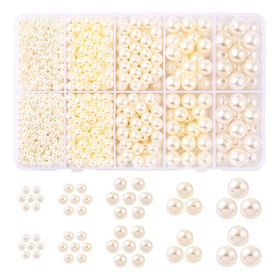 5 Sizes Imitated Pearl Acrylic Beads OACR-YW0001-28-1