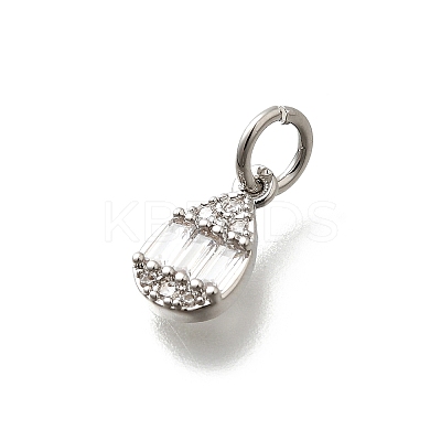 Brass Micro Pave Cubic Zirconia Charms KK-P295-33P-1
