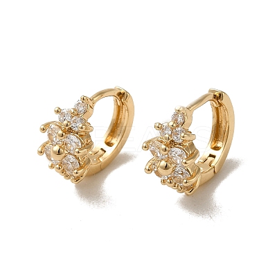KC Gold Plated Brass Micro Pave Cubic Zirconia Hoop Earring EJEW-L271-01KCG-06-1