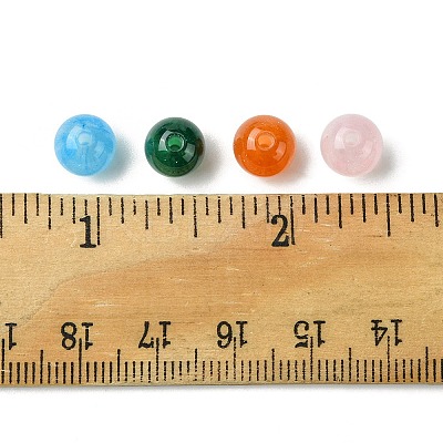 64Pcs 4 Colors Round Imitation Cat Eye Resin Beads RESI-FS0001-66C-1