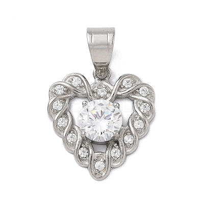 316 Surgical Stainless Steel Rhinestone Pendants STAS-P412-11B-P-1