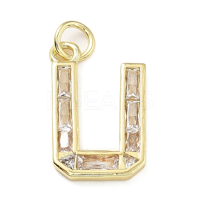 Brass Micro Pave Cubic Zirconia Pendants KK-V014-01G-21-1