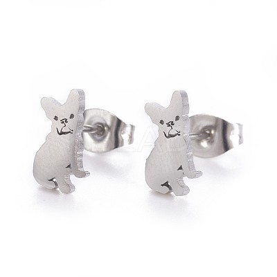 Tarnish Resistant 304 Stainless Steel Puppy Jewelry Sets SJEW-F208-04P-1