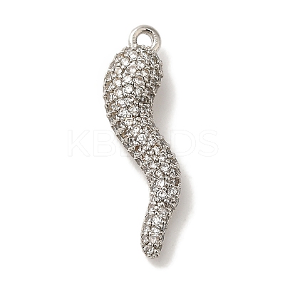 Rack Plating Brass Micro Pave Cubic Zirconia Pendant KK-A229-03D-P-1