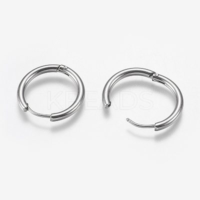 Tarnish Resistant 201 Stainless Steel Huggie Hoop Earrings Findings X-STAS-F149-33P-A-1