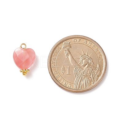 Cherry Quartz Glass Charms PALLOY-JF01863-05-1