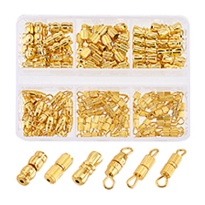 120Pcs 6 Styles Brass Screw Clasps KK-PH0010-75-1