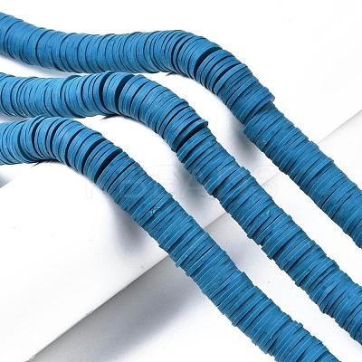 Flat Round Handmade Polymer Clay Beads CLAY-R067-12mm-44-1