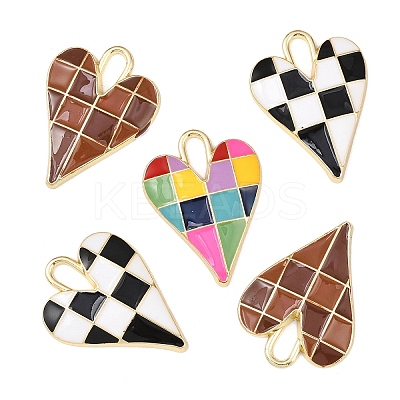 5Pcs Rack Plating Alloy Enamel Pendants ENAM-YW0006-59-1
