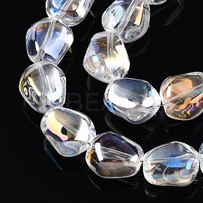 Electroplate Glass Beads Strands EGLA-T021-08B-1