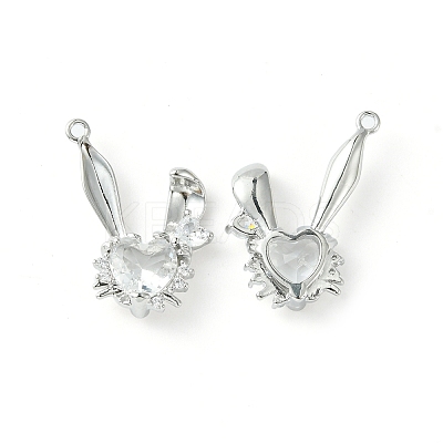 Brass Micro Pave Cubic Zirconia Pendants KK-L208-05P-01-1