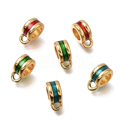 Brass Enamel Tube Bails KK-G605-02G-1
