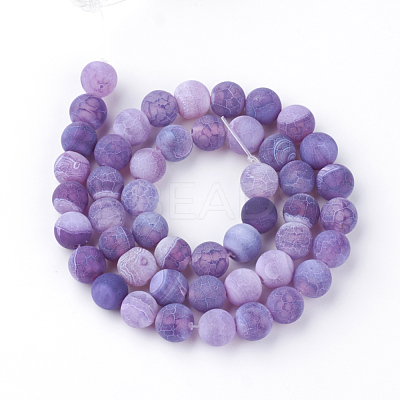 Natural Fire Crackle Agate Bead Strands G-S216-8mm-04-1