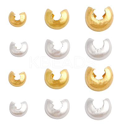 300Pcs 6 Styles Brass Crimp Beads Covers KK-CJ0001-93-1