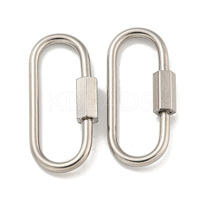 Non-Tarnish 304 Stainless Steel Screw Carabiner Lock Charms STAS-C092-05C-P-1