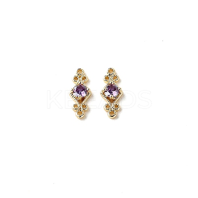 Brass Pave Cubic Zirconia Connector Charms LS-PW-WG57330-01-1
