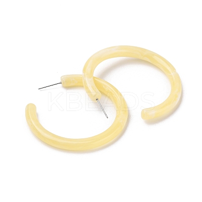 Acrylic Ring Stud Earrings EJEW-M217-05-1