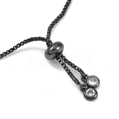 Rack Plating Brass Micro Pave Cubic Zirconia Silder Bracelets BJEW-P341-03EB-1