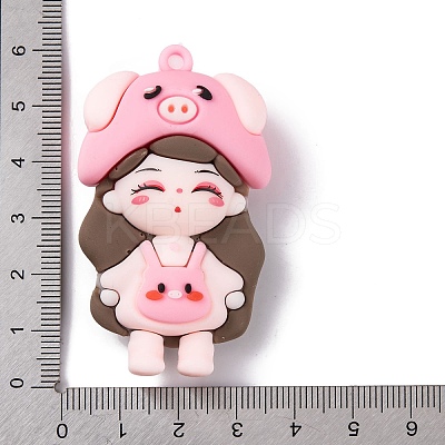 The 12 Chinese Zodiac Girl Doll PVC Plastic Pendants KY-S172-16K-1
