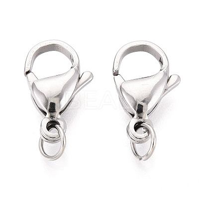 304 Stainless Steel Lobster Claw Clasps STAS-B166-01P-01-1