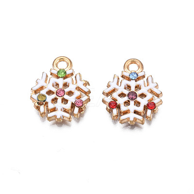 Christmas Rack Plating Alloy Enamel Pendants ENAM-N055-129-1
