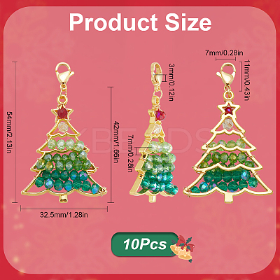 10Pcs Christmas Theme Alloy Big Pendant Decoration HJEW-SC0001-70-1