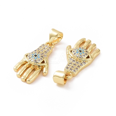 Brass Micro Pave Cubic Zirconia Pendants ZIRC-P106-05G-1