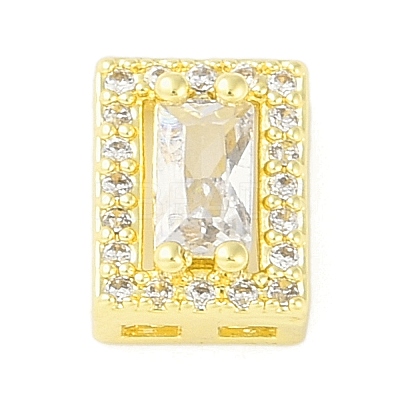 Brass Pave Clear Cubic Zirconia Slide Charms LS-KK-F875-12G-03-1