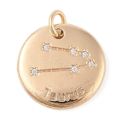 Brass with Clear Cubic Zirconia Pendants KK-N256-24B-G-1
