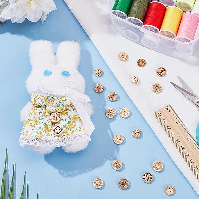 240Pcs 12 Styles 4-Hole Coconut Buttons DIY-AR0004-67-1
