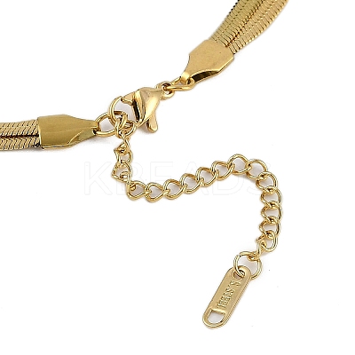 Stainless Steel Flat Snake Chain Double Layer Tassel Necklaces for Women NJEW-D088-03G-01-1