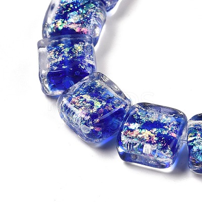 Handmade Dichroic Foil Glass Beads Strands DICH-U001-07C-1
