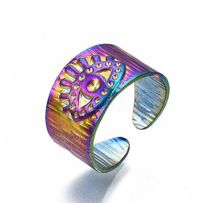 Evil Eye Lucky Cuff Rings RJEW-N038-011-1