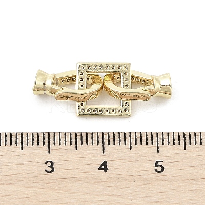 Brass Micro Pave Clear Cubic Zirconia Fold Over Clasps LS-KK-U059-18G-1