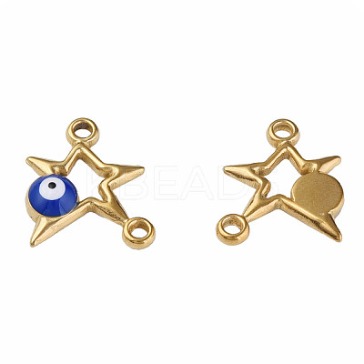 304 Stainless Steel Enamel Connector Charms STAS-N087-62-03G-1