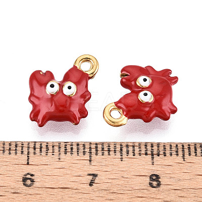 Ion Plating(IP) 304 Stainless Steel Enamel Pendants STAS-N114-13B-G-1