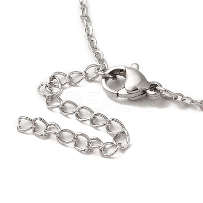 Rhinestone Flower Pandant Necklace with Cable Chains LS-NJEW-K247-01P-1