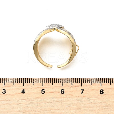 Brass Micro Pave Cubic Zirconia Cuff Rings RJEW-V007-03GP-1